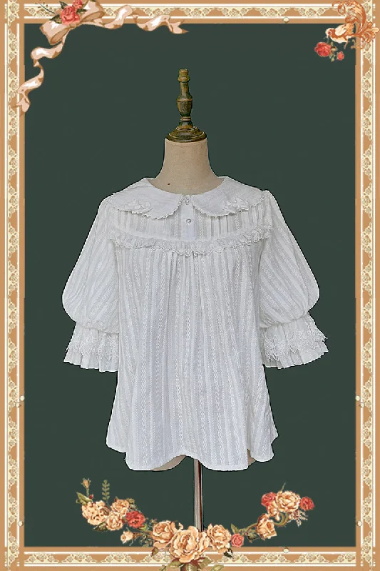 casual midi dressInfanta~Doll Lolita Cotton Short Sleeve Blouse