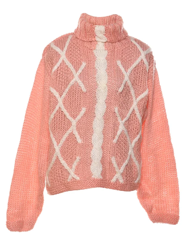 stylish coatSalmon Pink Turtleneck Jumper - L