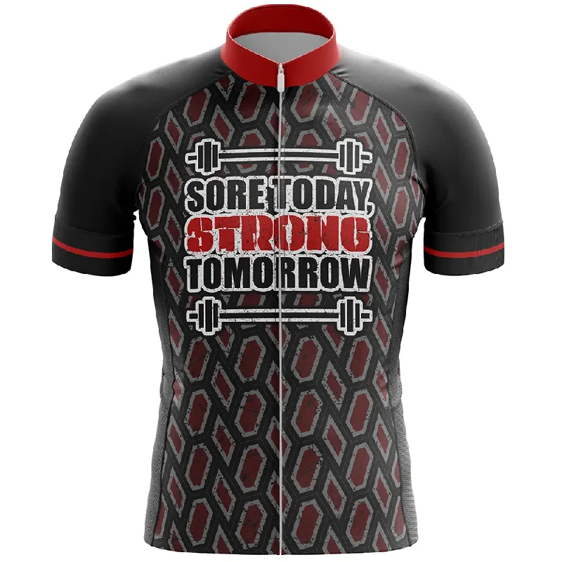 fitness lifestyle hoodieSore Today Strong Tomorrow V2 Short Sleeve Cycling Jersey