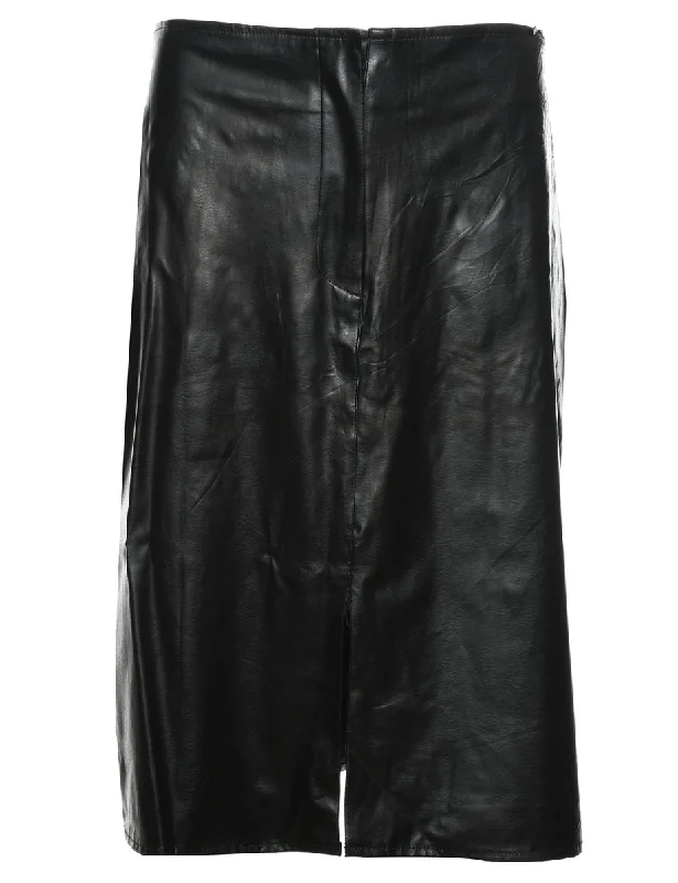 street style coatBlack Leather Skirt - L