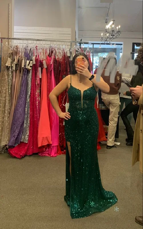 cocktail dressFashion Emerald Green Sparkly Prom Dress,Emerald Green Evening Dress Y6314