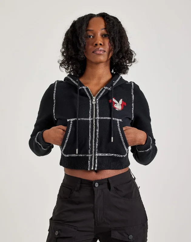 minimalistic workout hoodieTrue Religion Playboy Crystal Zip Hoodie