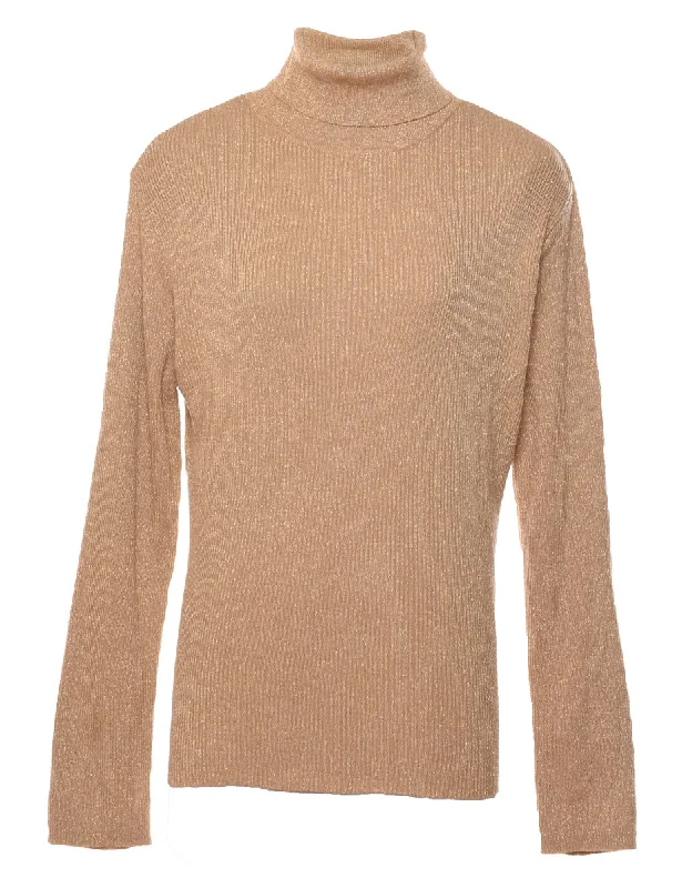 chic coatLurex Thread Pattern Turtleneck Jumper - L