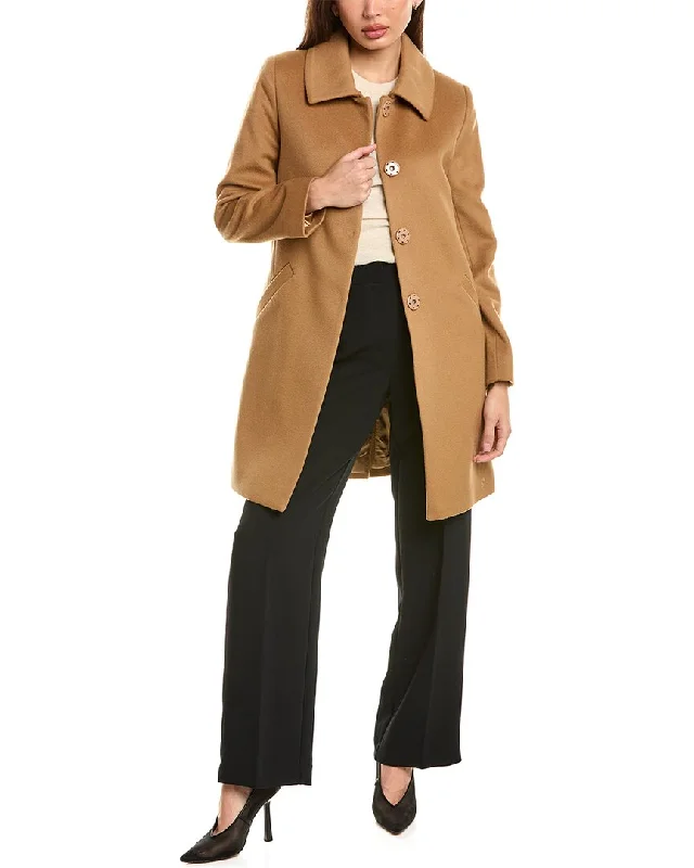 graphic coatSofiacashmere Modern Luxe Wool & Cashmere-Blend Coat