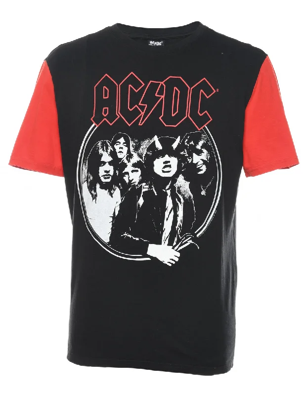 versatile coatAC/DC Black, Red & White Band T-shirt - M