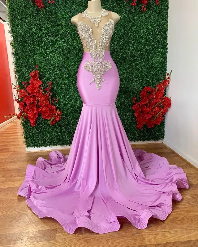 trendy wrap dressLavender African American Prom Dresses Mermaid Sheer Beaded Backless Black Girls Nigeria Saudi Arabia Evening Dresses Gown