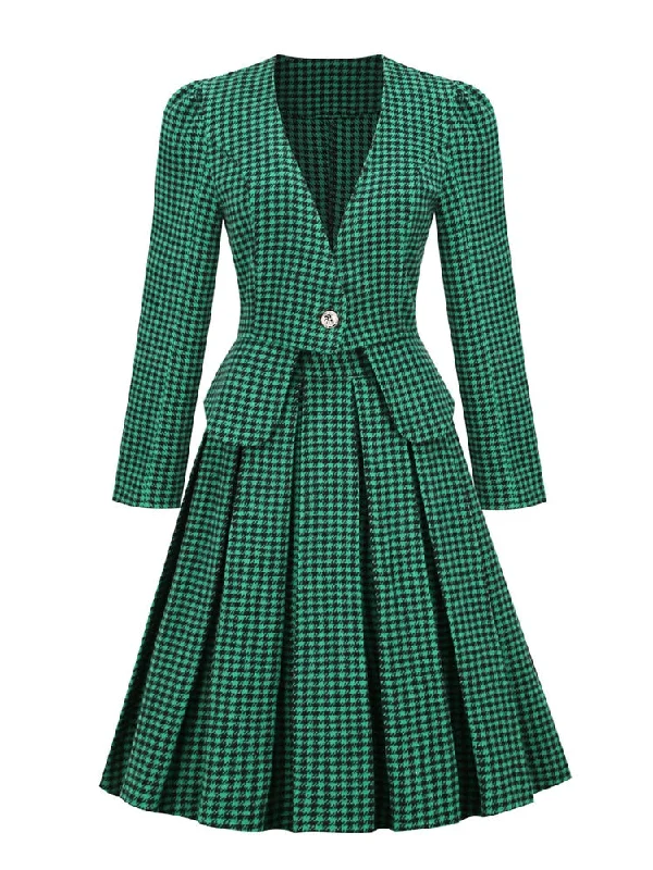 winter dressBerriesJam - 2024 Tonval Office Outfits Blazer Skirt Vintage Two Piece Dress Set