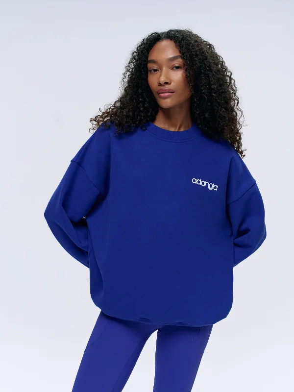 sleek sports hoodieMotion Oversized Sweatshirt - Cobalt Blue/White