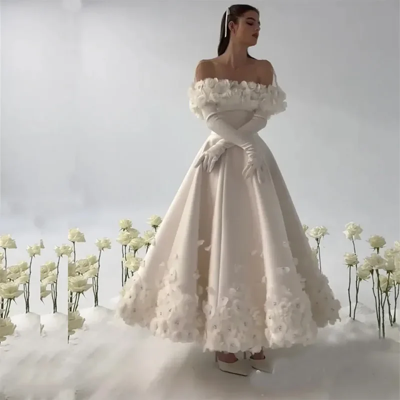 office dressFashion Flower Prom Dresses with Cape Sweetheart Ruffles Ankle-Length Formal Evening Gown A-Line Wedding Party Dress (No Gloves)