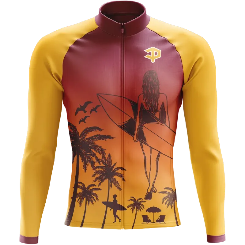 pullover workout hoodieSurfin' Long Sleeve Cycling Jersey