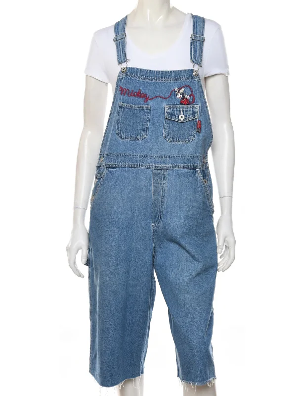 stylish lightweight coatMickey Frayed Hem Cropped Dungarees - W36 L14