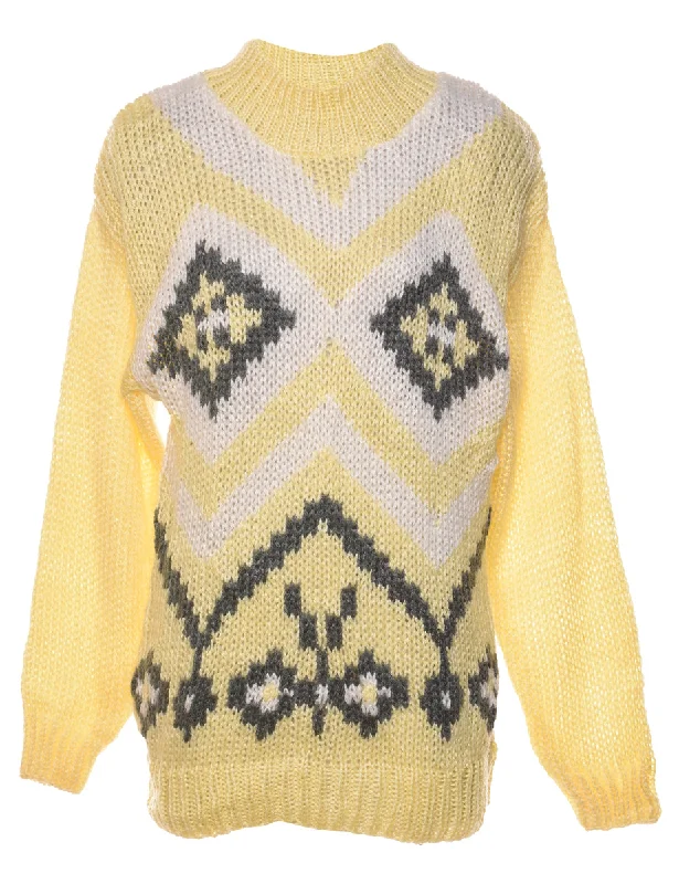 stylish lightweight coatYellow Nordic High Neck Jumper - M