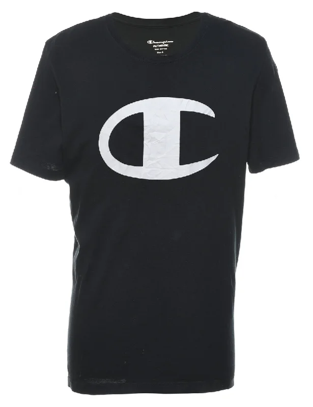 sleek and warm coatChampion Black Printed T-shirt - S