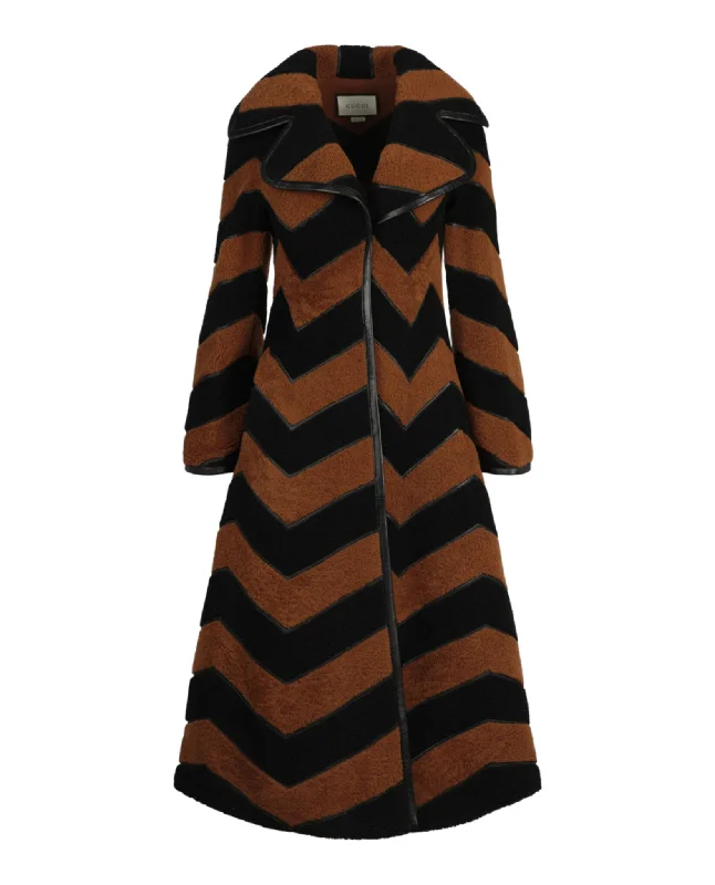 cozy winter coatGucci Womens Chevron Fur Coat