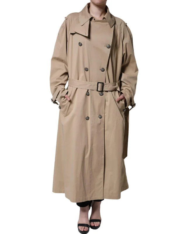 cozy wool-blend coatDolce & Gabbana Double Breasted Trench Coat Jacket with Logo Details