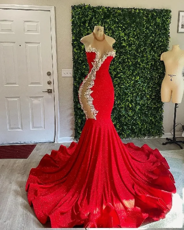 casual slip dressNew Sexy Hatal Neck Cocktail dress Sleeveless Red Satin Mermaid Formal Evening Dress Custom Appliques Beads Women Party Dress