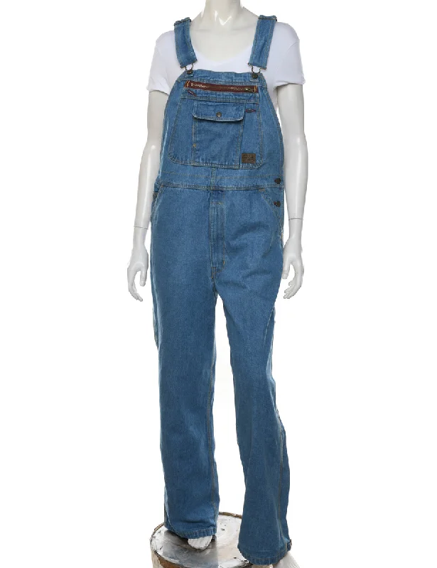 elegant coatLight Wash Flared Leg Dungarees - W38 L28