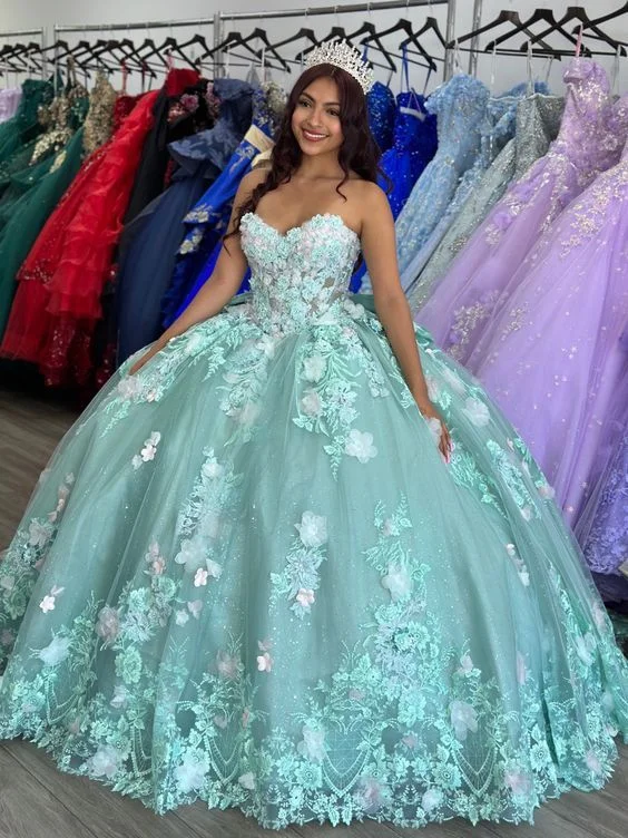 satin midi dressSage Quinceanera Dress Ball Gown Sweet 16 Dress  Y7036