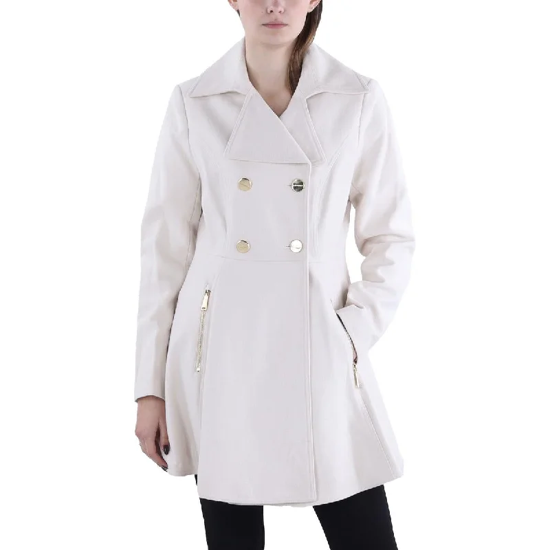 fitted trench coatWomens Wool Blend Midi Pea Coat