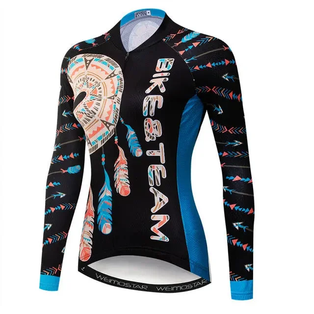 versatile gym hoodieBlack Bike Team Women's Long Sleeve Cycling Jersey