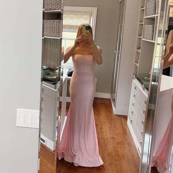 backless dressClassy Pink Mermaid Prom Dress,Pink Evening Dress Y5719