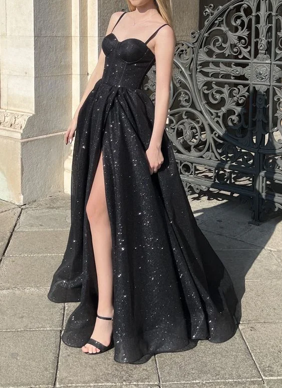 v-neck dressBlack Prom Dress,Long Prom Dress,Fashion Sexy Party Dress, Style Evening Dress Y6113