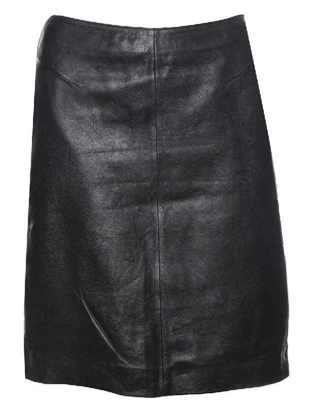 relaxed fit coatBlack Leather Mini Skirt - S