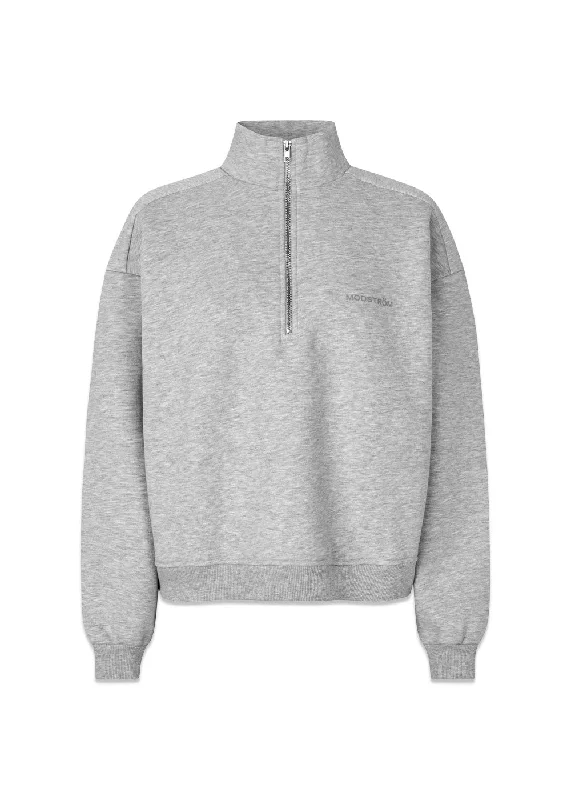 comfy workout wear hoodieTiaMD t-neck - Grey Melange