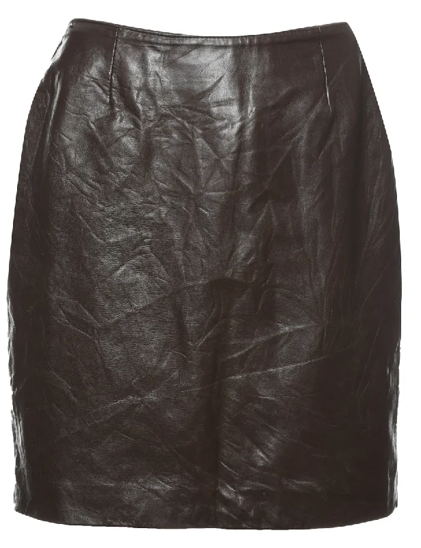 comfortable winter coatDark Brown Leather Skirt - M