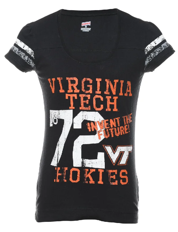 oversized puffer coatVirginia Tech Hokies Football Black, Orange & White Sports T-shirt - S