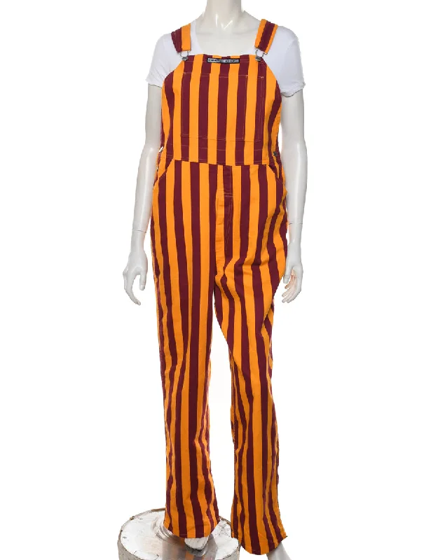 modern outerwearStriped Pattern Flared Dungarees - W36 L31