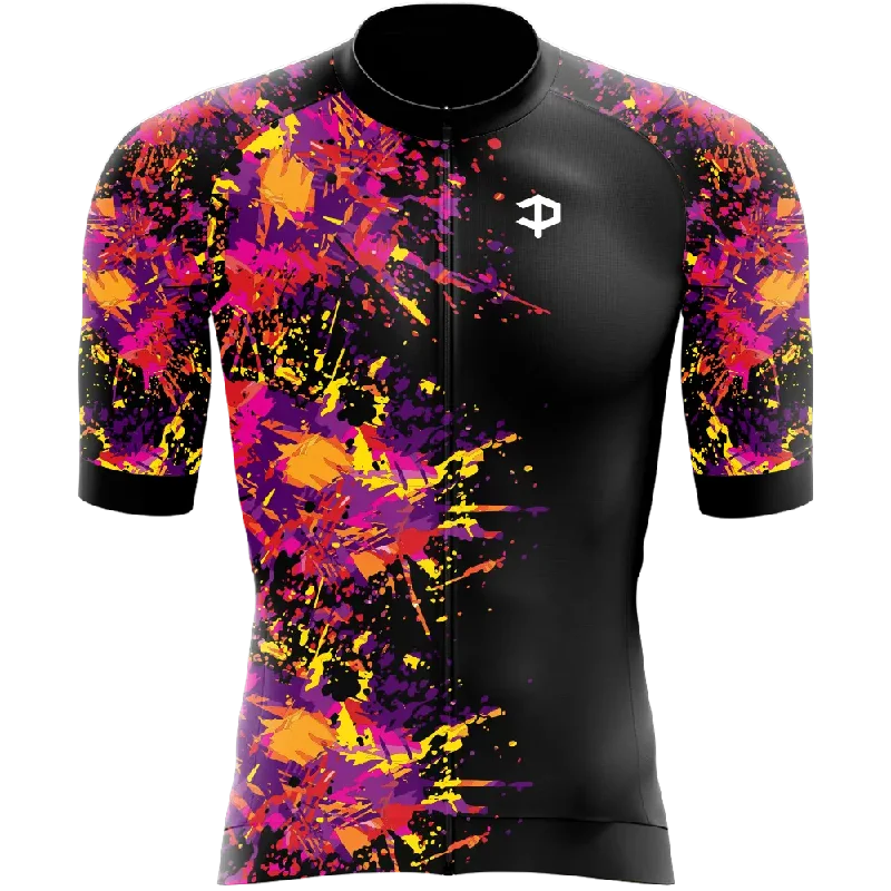 warm workout hoodieSplatter Short Sleeve Cycling Jersey