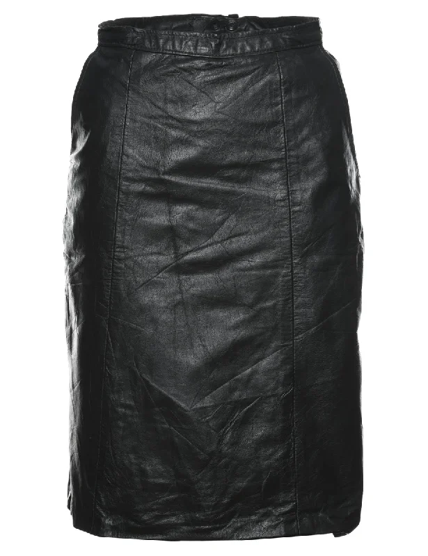 tailored coatBlack Leather Pencil Skirt - XS