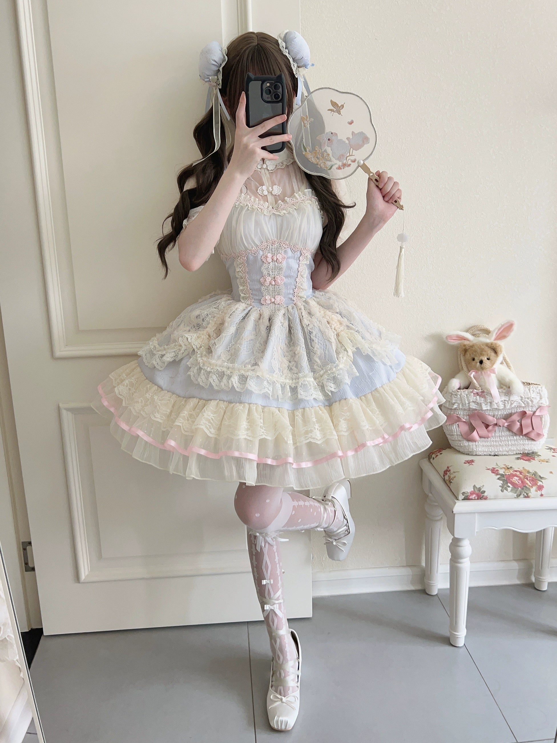 casual dressSugar Girl~Hua Ji Fu Lei~Chinese Style Lolita JSK Dress Ballet Style Innerwear Set