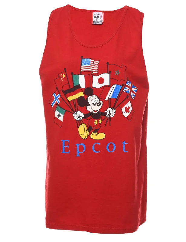 chic wool coatDisney Mickey Mouse Red Printed Vest - L