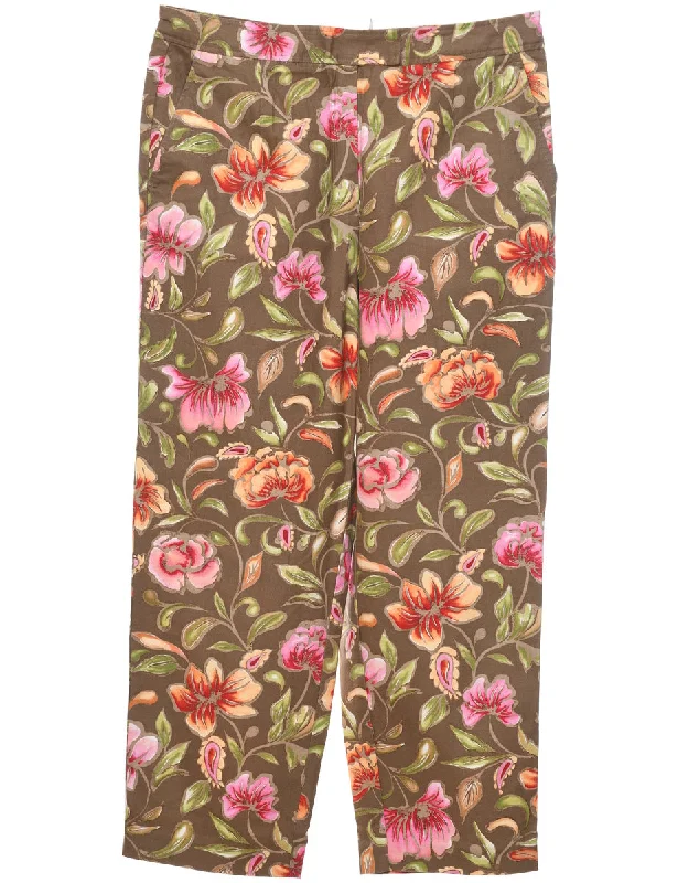 trendy casual outerwearFloral Print Trousers - W34 L26