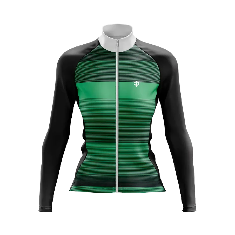 oversized gym sweatshirtWomen's Green Banda Long Sleeve Cycling Jersey