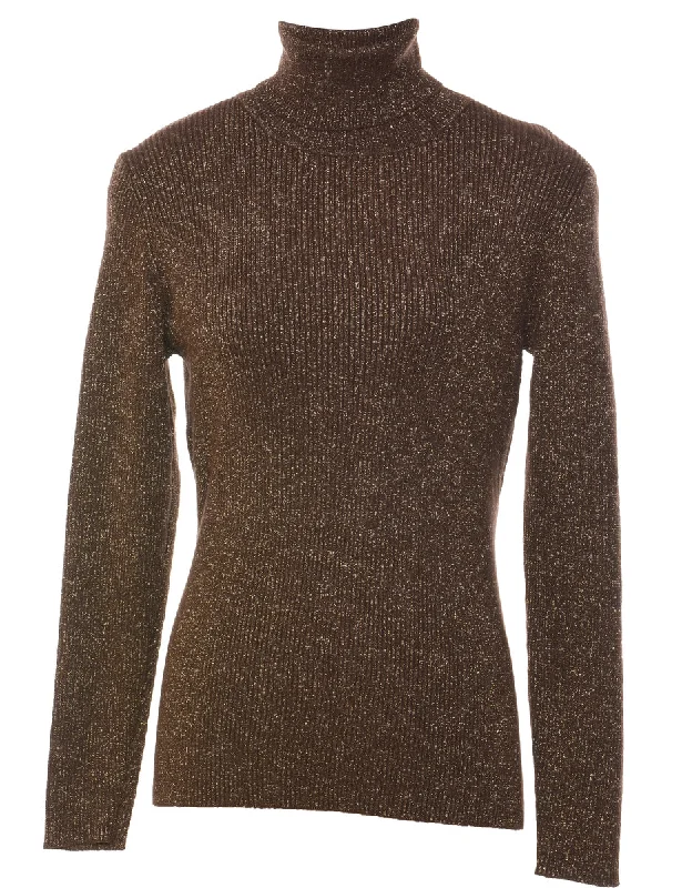 slim fit coatLurex Thread Pattern Turtleneck Jumper - S