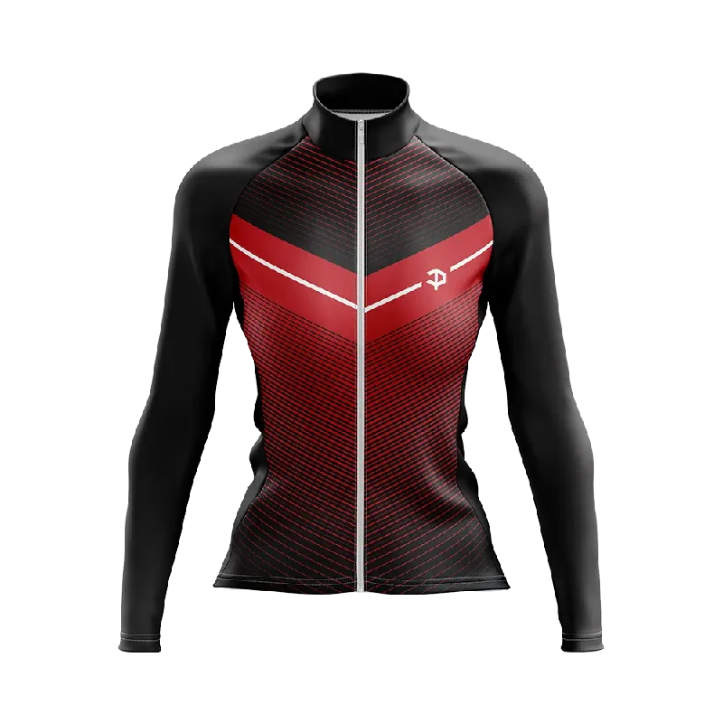 urban sports sweatshirtWomen's V For Velo Black Long Sleeve Cycling Jersey