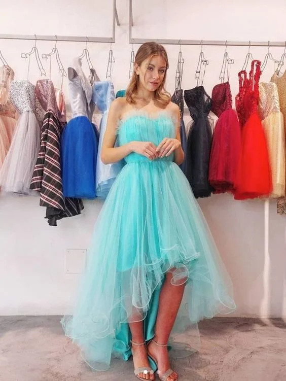 casual day dressTulle High Low Prom Dresses Sweetheart Evening Dresses Y5687