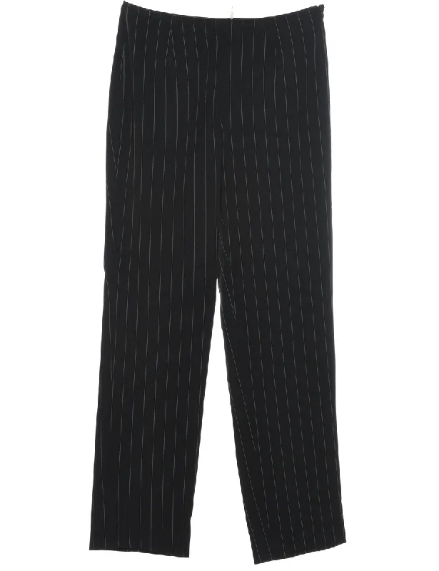 fashionable outerwearStriped Black & White Casual Trousers - W28 L29