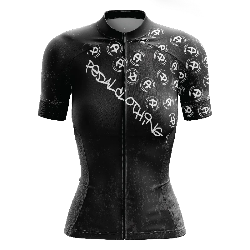 graphic gym sweatshirtWomen's Black Grunge V3 Short Sleeve Cycling Jersey