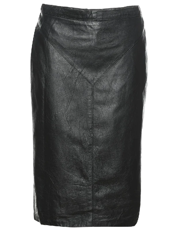 long coatBlack Pencil Shape Leather Skirt - M