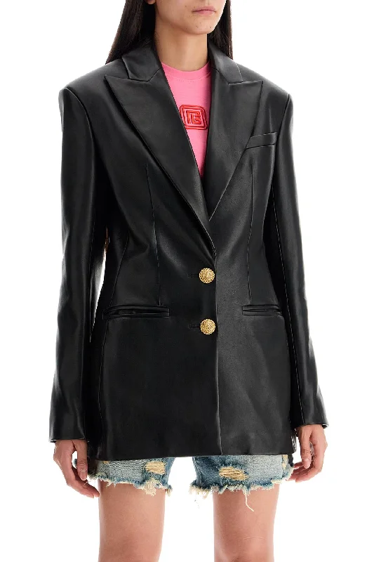 windproof jacketBalmain Leather Blazer Jacket