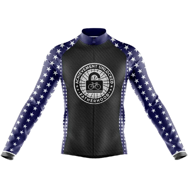 stylish training hoodieAchievement Unlocked: Fatherhood Long Sleeve Cycling Jersey