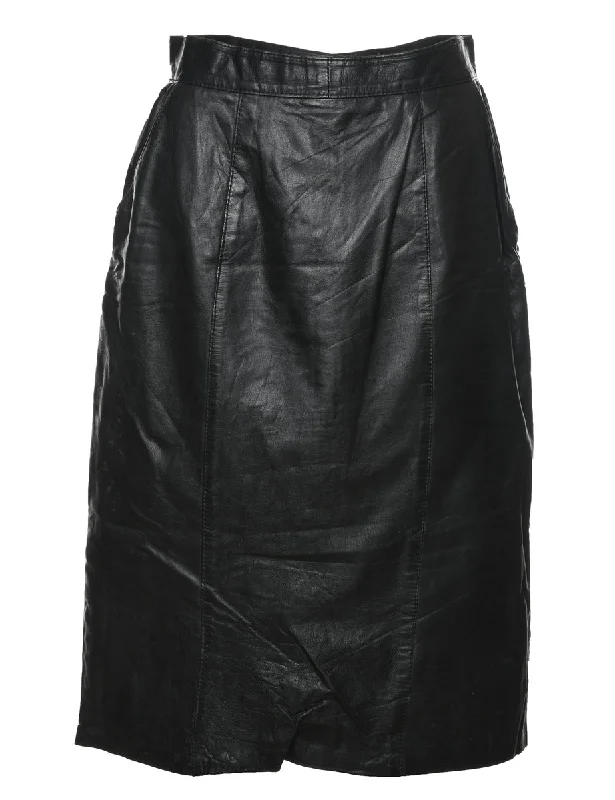 padded coatBlack A-Line Leather Skirt - S