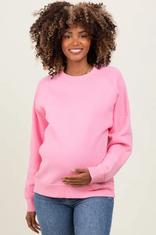 eco-friendly sports hoodiePink Fleece Maternity Sweatshirt