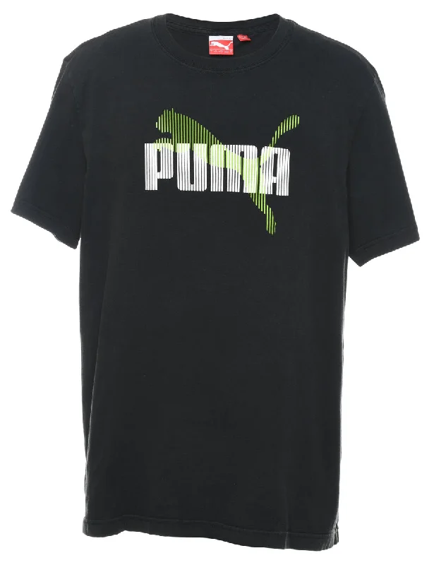 cold weather coatPuma Black & Green Printed T-shirt - L