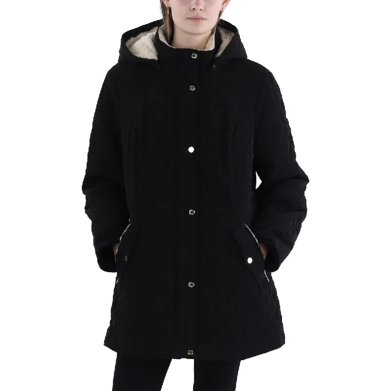 puffer jacketWomens Faux Fur Hooded Quilted Coat