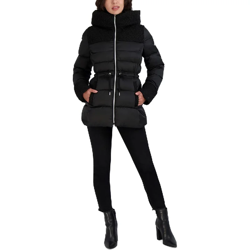 classic bomber jacketWomens Hooded Midi Puffer Jacket